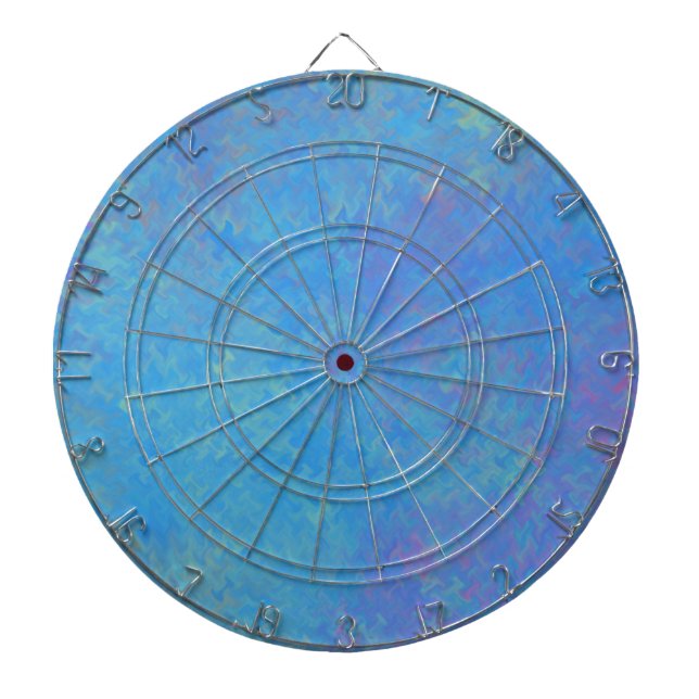 Beautiful Blue Marbled Paper Look Dartboard (Front)