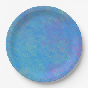 Beautiful Blue Marbled Paper Look Paper Plate