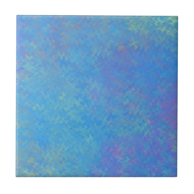 Beautiful Blue Marbled Paper Look Tile (Front)