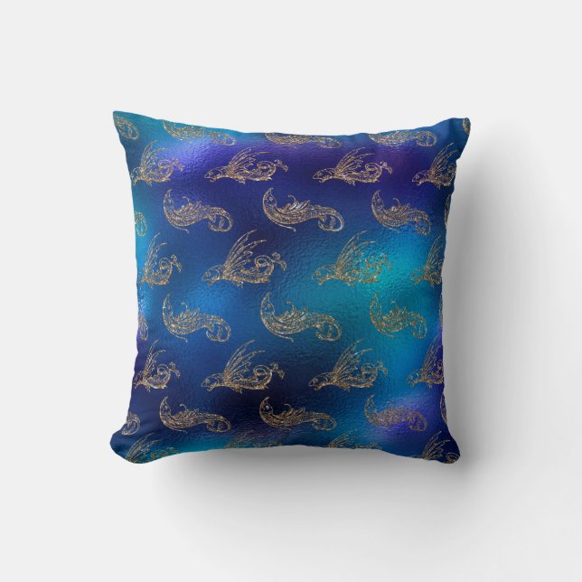 Beautiful Blue Mermaid Glitter Design - Cushion (Front)