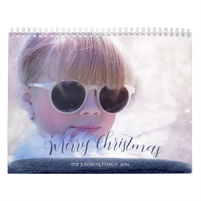 Beautiful Blue Merry Christmas Calendar (Cover)