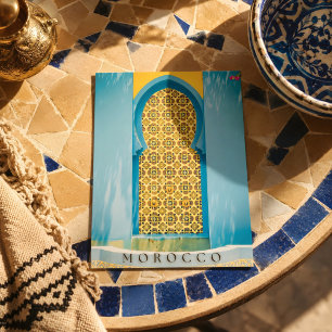 Beautiful Blue Moroccan Door In Marrakech Postcard