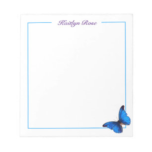 Beautiful Blue Morpho Butterfly  Custom Notepad