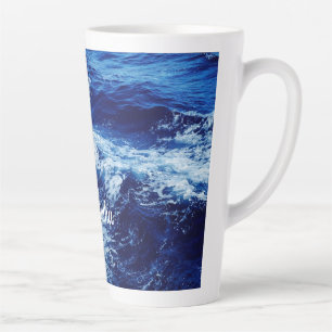 Beautiful Blue Ocean Waves Latte Mug