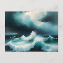 Beautiful Blue Ocean waves painting