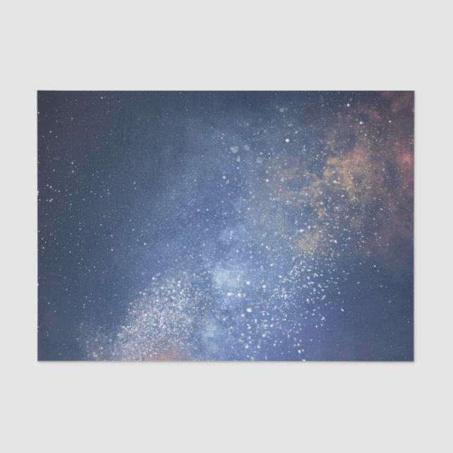 Beautiful Blue Outer Space Stars Milky Way Galaxy Tissue Paper (Front)