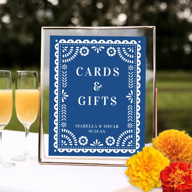 Beautiful Blue Papel Picado Wedding Reception Sign (Creator Uploaded)
