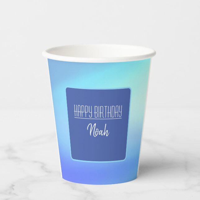 Beautiful Blue Paper cup (Front)
