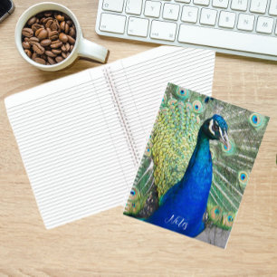 Beautiful Blue Peacock Feathers Photo Notebook