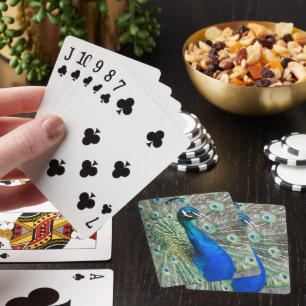 Beautiful Blue Peacock Feathers Playing Cards