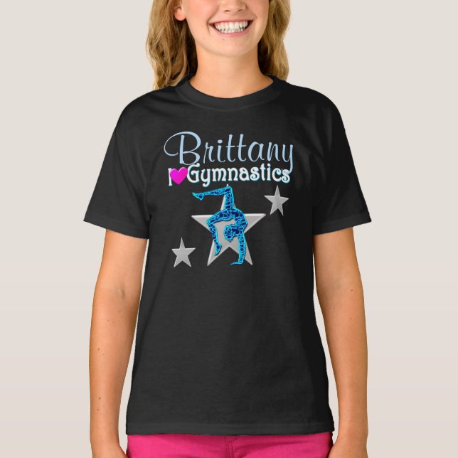 BEAUTIFUL BLUE PERSONALIZED GYMNASTICS APPAREL T-Shirt (Front)