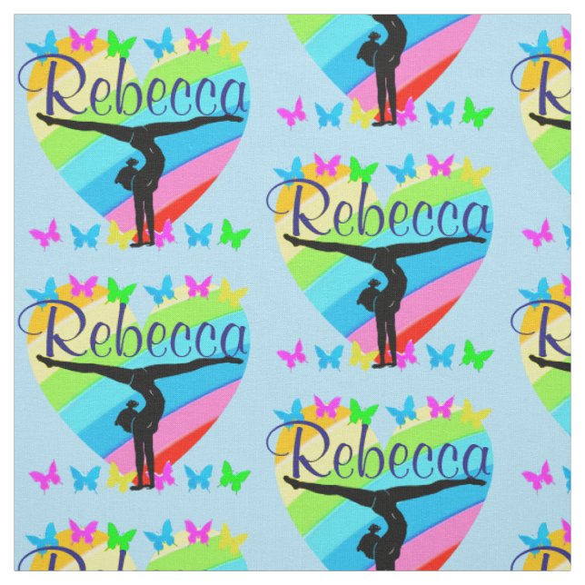 BEAUTIFUL BLUE PERSONALIZED GYMNASTICS FABRIC (Swatch)