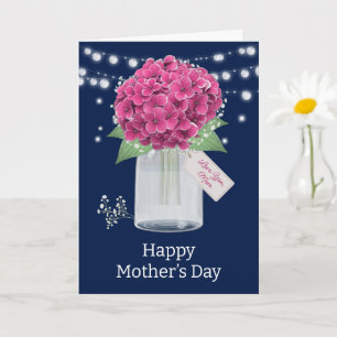 Beautiful Blue Pink Floral Mother's Day Card