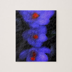 Beautiful Blue Purple Crocus Blooms Jigsaw Puzzle