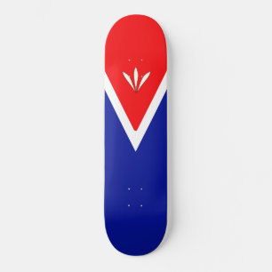 Beautiful Blue Red & White Skateboard