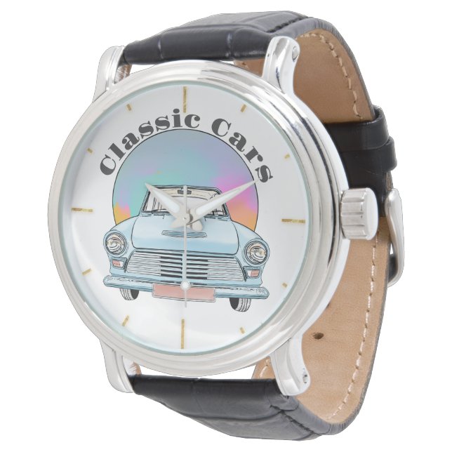 Beautiful Blue Retro Classic Car  Watch (Angled)