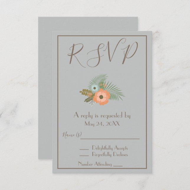 Beautiful Blue RSVP Invitation (Front/Back)