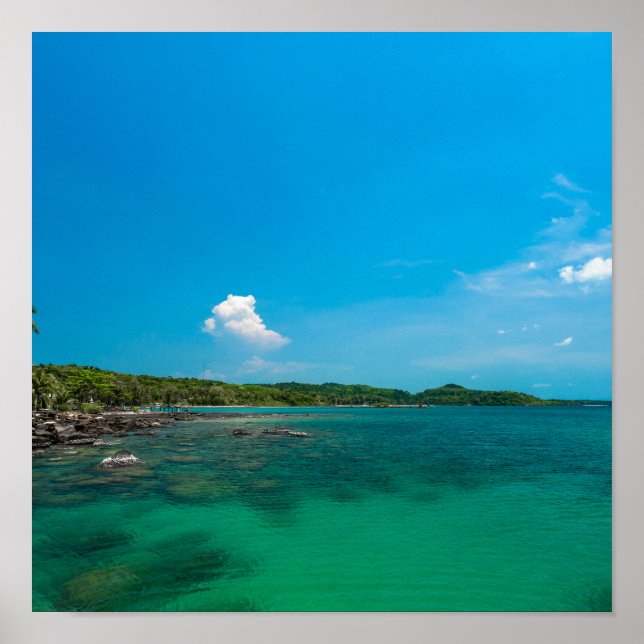 Beautiful blue sea at Koh Kood island, Thailand Poster (Front)