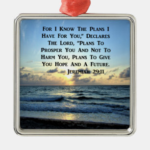 BEAUTIFUL BLUE SKIES JEREMIAH 29:11 PHOTO METAL ORNAMENT