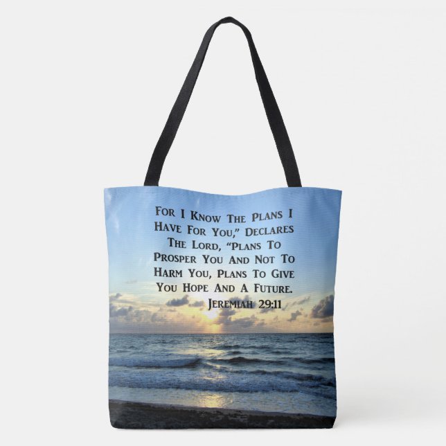 BEAUTIFUL BLUE SKIES JEREMIAH 29:11 PHOTO TOTE BAG (Back)