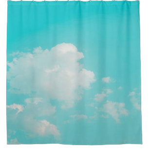 Beautiful blue sky and clouds with daylight natura shower curtain