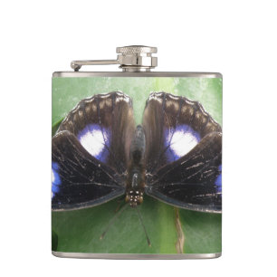 Beautiful Blue Spotted Butterfly Flask
