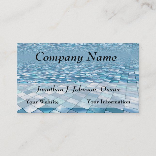 Beautiful Blue Tiles Mosaic Pattern Business Cards (Front)