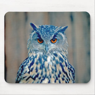 Beautiful Blue Uhu Raptor Owl Mouse Pad