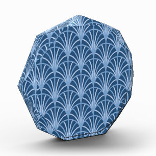 Beautiful Blue Vintage Japanese Fan Pattern Photo Block