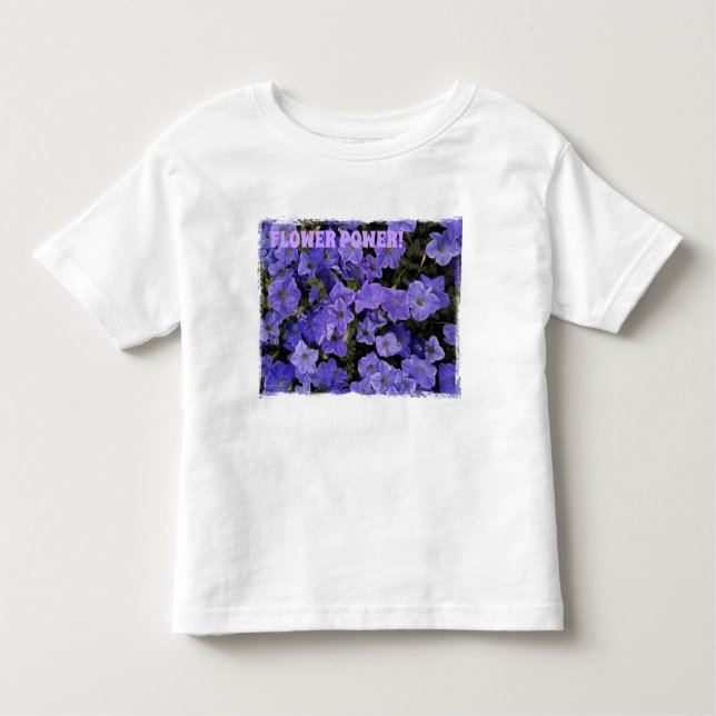 Beautiful Blue Violet Petunias Flower Power Toddler T-Shirt (Front)