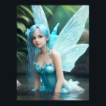 Beautiful Blue Water Fairy Poster<br><div class="desc">A beautiful blue water fairy</div>