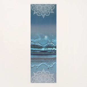 Beautiful Blue Water Multi Coloured Mandala Yoga Yoga Mat