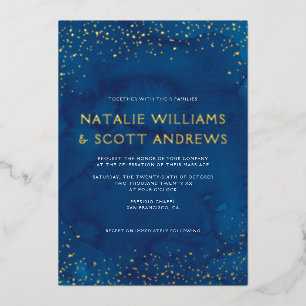 Beautiful Blue Watercolor Stary Sky Wedding REAL