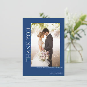 Beautiful Blue Wedding Thank You Card