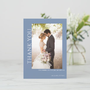 Beautiful Blue Wedding Thank You Card