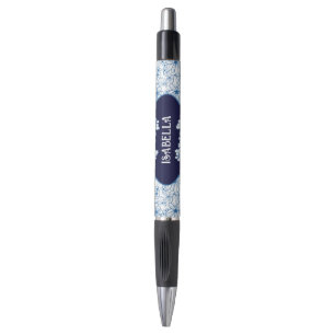Beautiful Blue & White Floral Personalised Name