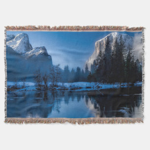 Beautiful Blue Yellowstone Landscape Photo Throw Blanket