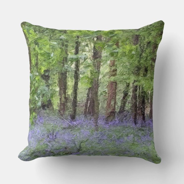 Beautiful Bluebell Wood Cushion (Front)