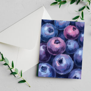 Beautiful Blueberries Fruit Painting Card