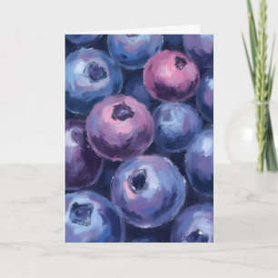 Beautiful Blueberries Fruit Painting Card