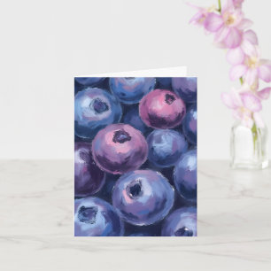 Beautiful Blueberries Fruit Painting Card
