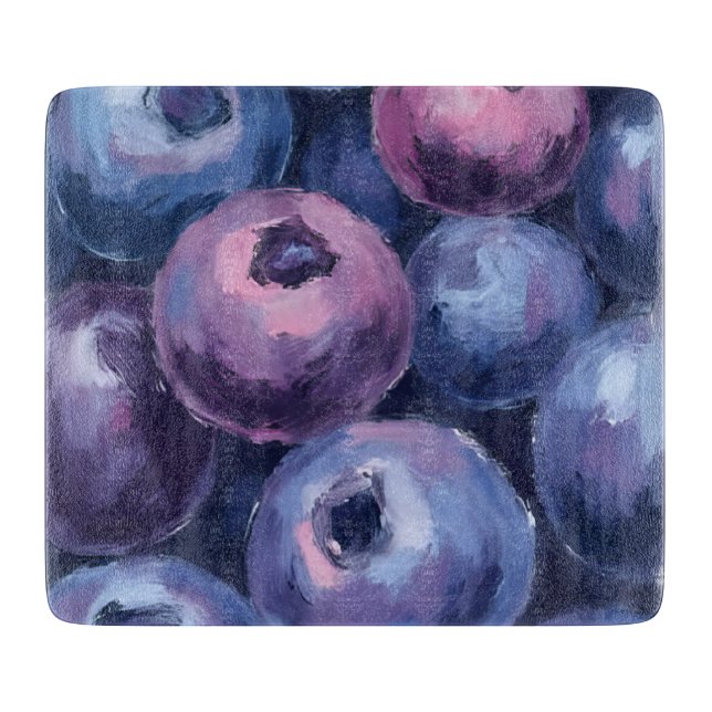 Beautiful Blueberries | Fruit Painting Cutting Board (Front)