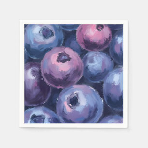 Beautiful Blueberries   Fruit Painting Napkin