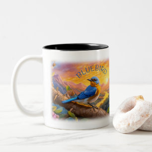 Beautiful Bluebird Two-Tone Coffee Mug