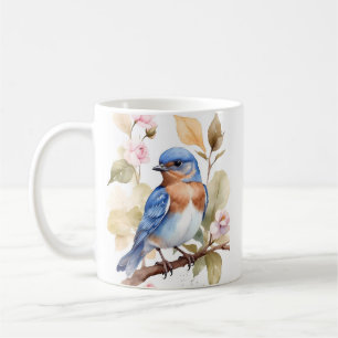 Beautiful Bluebird Watercolor Painting Coffee Mug