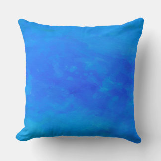 Beautiful Blues Cobalt Watercolor Large Cushion