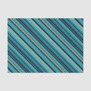 Beautiful Blues Geometric Stripe Tissue Paper