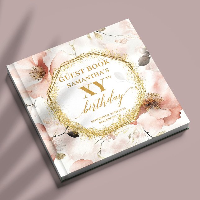 Beautiful Blush Ivory Gold Birthday Guest Book (Beautiful Blush Ivory Gold Birthday Guest Book

)