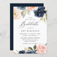 Beautiful Blush & Navy Flowers Bachelorette Party