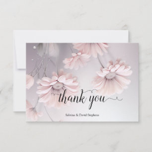 Beautiful Blush Pink Daisy Thank You Card